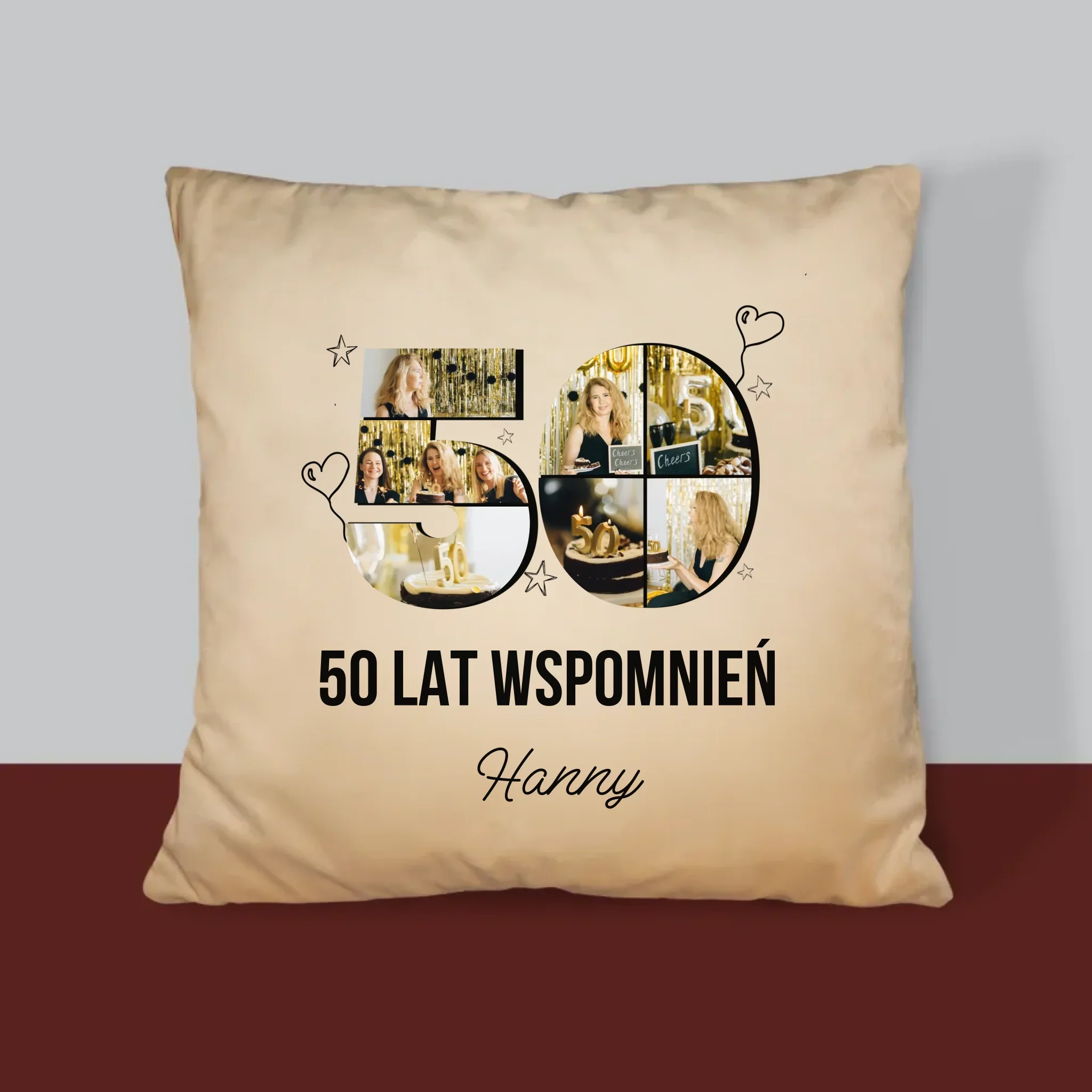 Kształt Ze Zdjęć: 50 Lat Wspomnień - Poduszka z Nadrukiem - Image 4