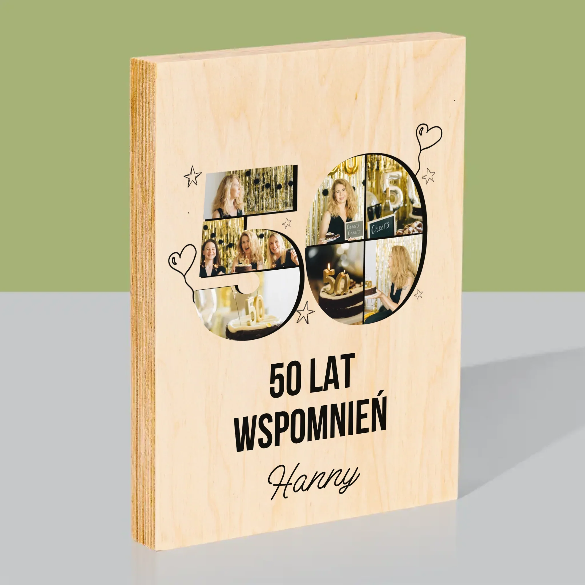 Kształt Ze Zdjęć: 50 Lat Wspomnień - Wydruk Na Drewnie