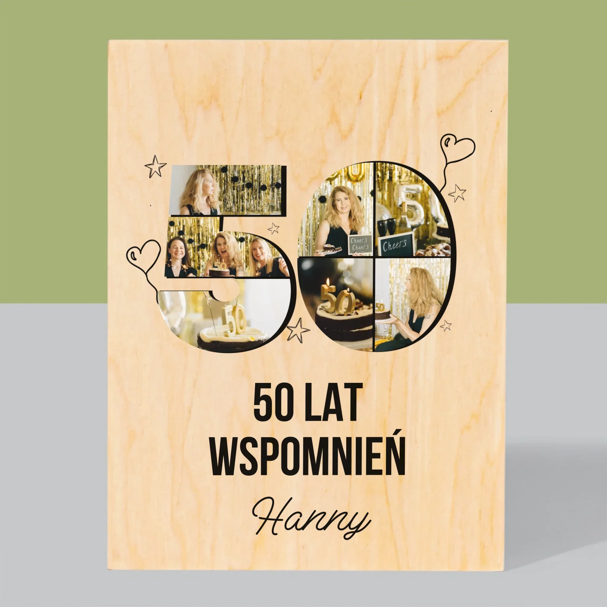 Kształt Ze Zdjęć: 50 Lat Wspomnień - Wydruk Na Drewnie - Image 3