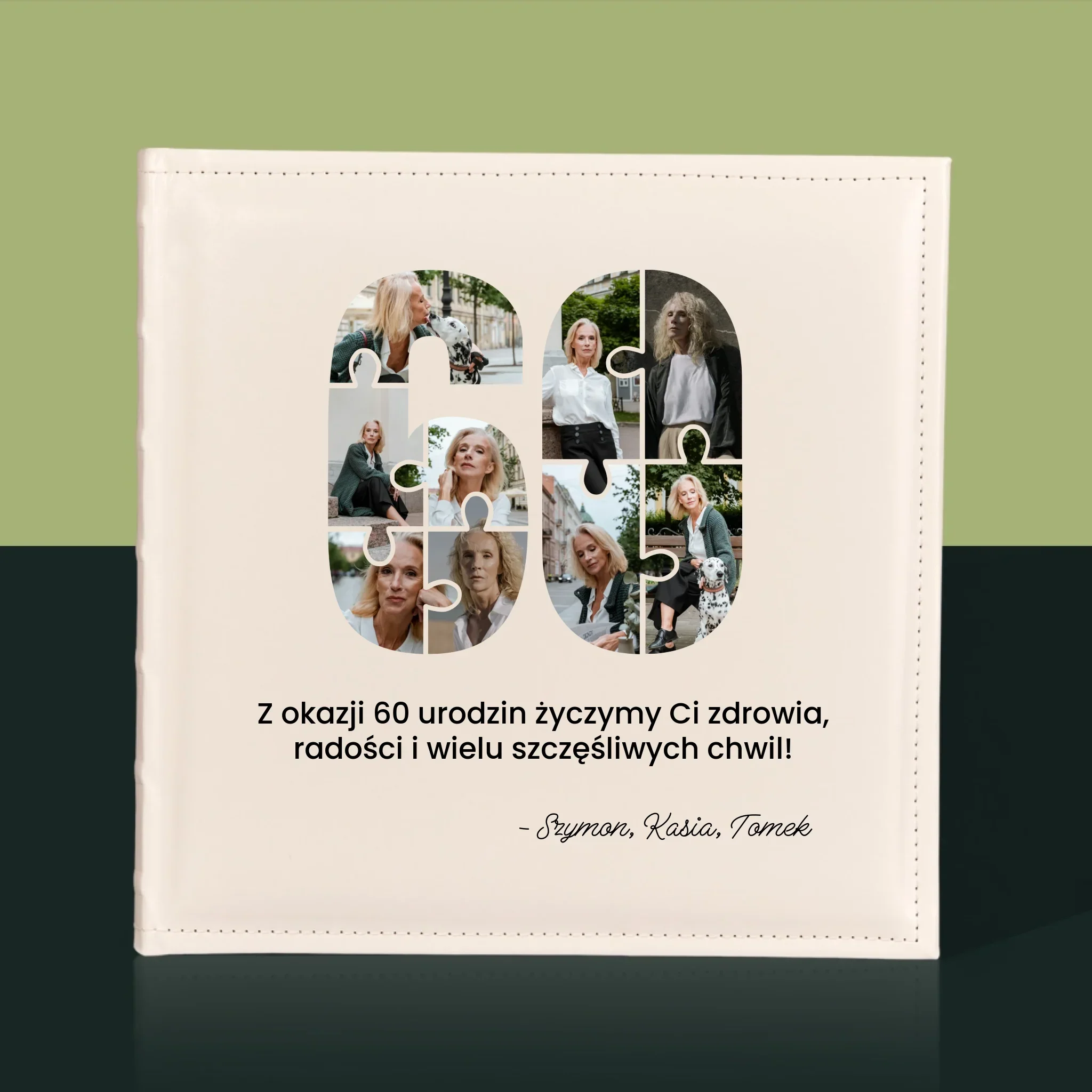 Kształt Ze Zdjęć: 60 Urodziny Puzzle - Album Na Zdjęcia