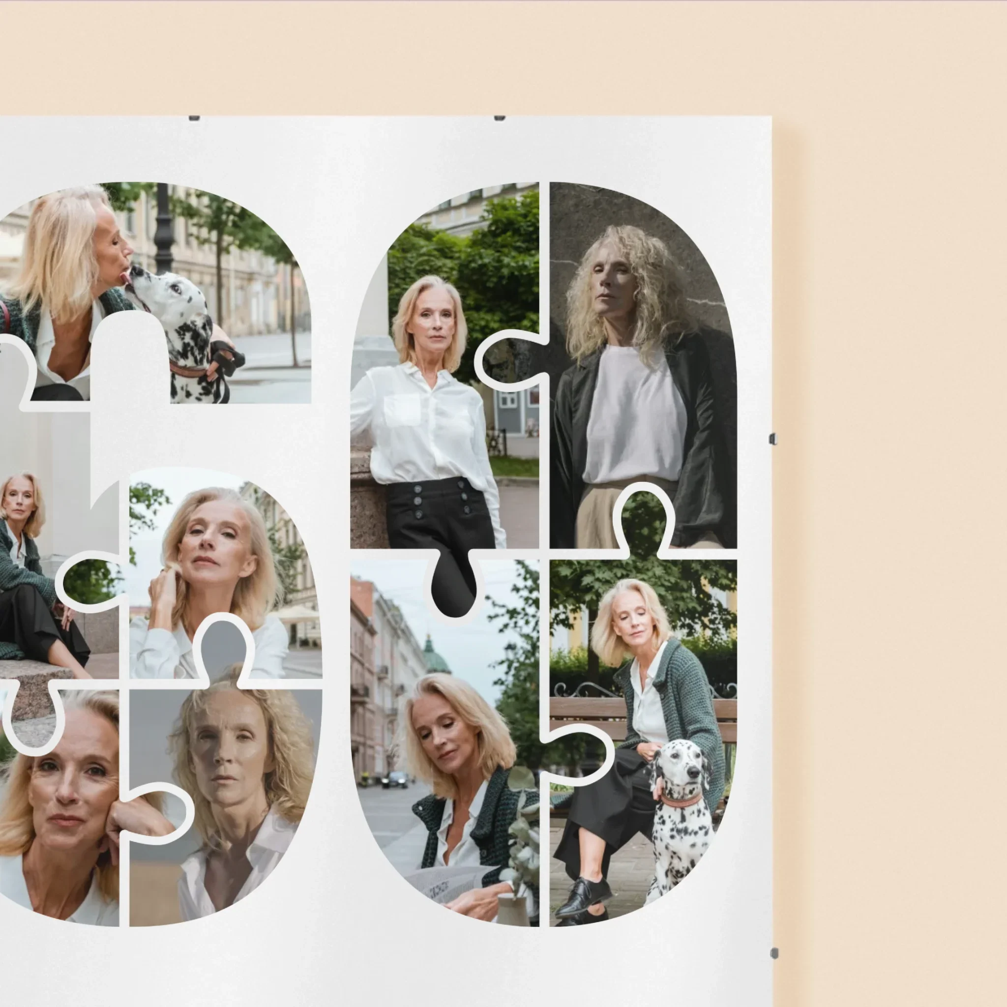 Kształt Ze Zdjęć: 60 Urodziny Puzzle - Personalizowany Plakat - Image 3