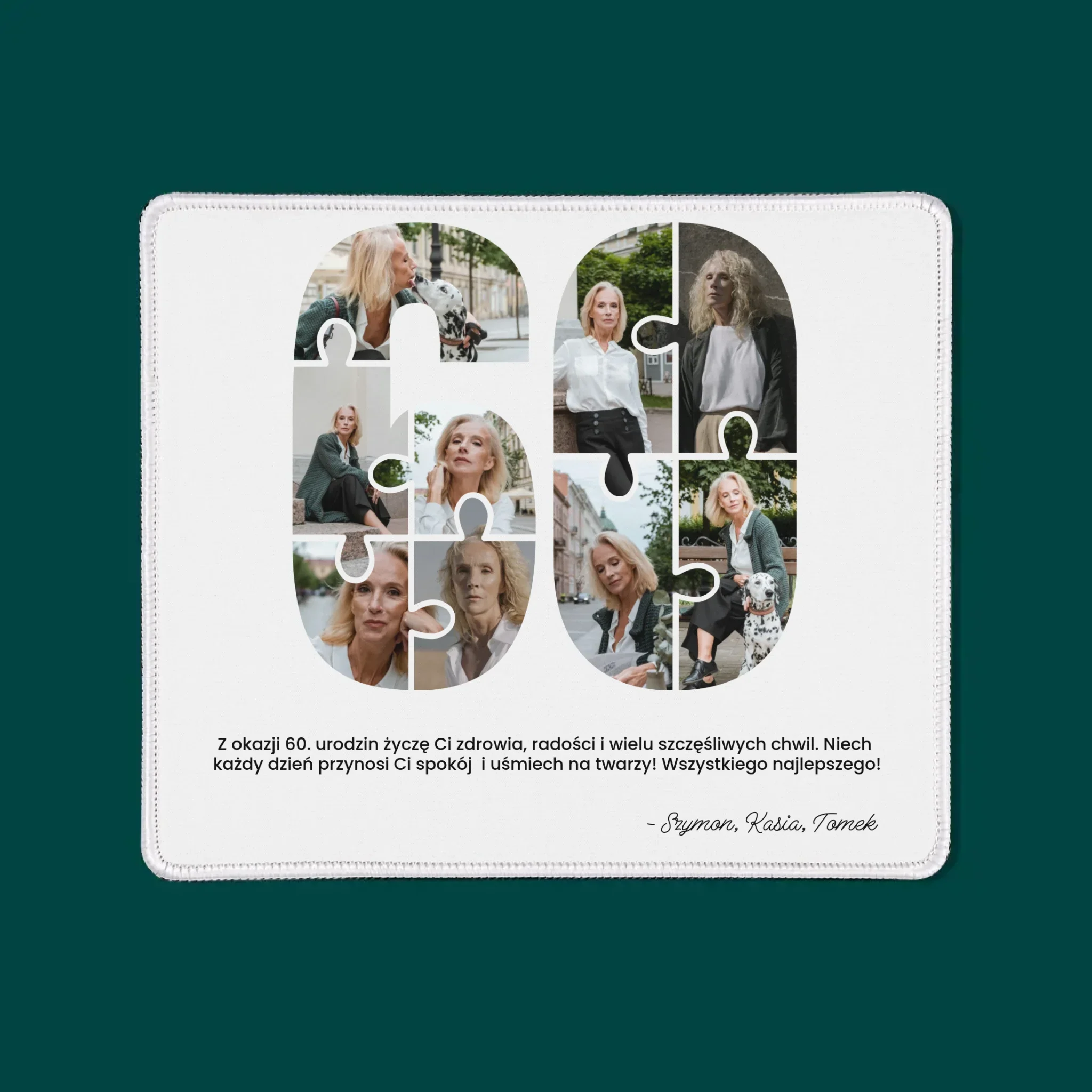 Kształt Ze Zdjęć: 60 Urodziny Puzzle - Podkładka Pod Myszkę - Image 3