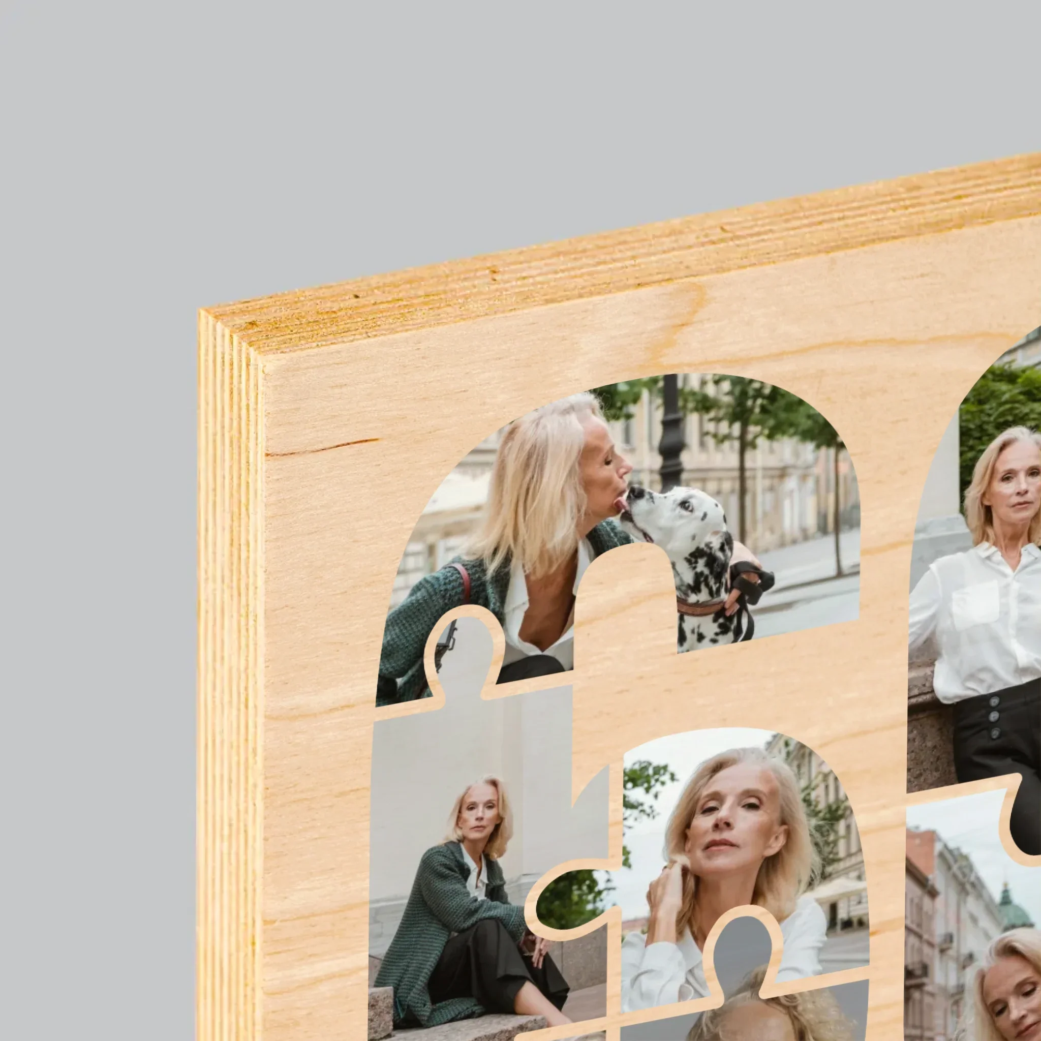 Kształt Ze Zdjęć: 60 Urodziny Puzzle - Wydruk Na Drewnie - Image 4