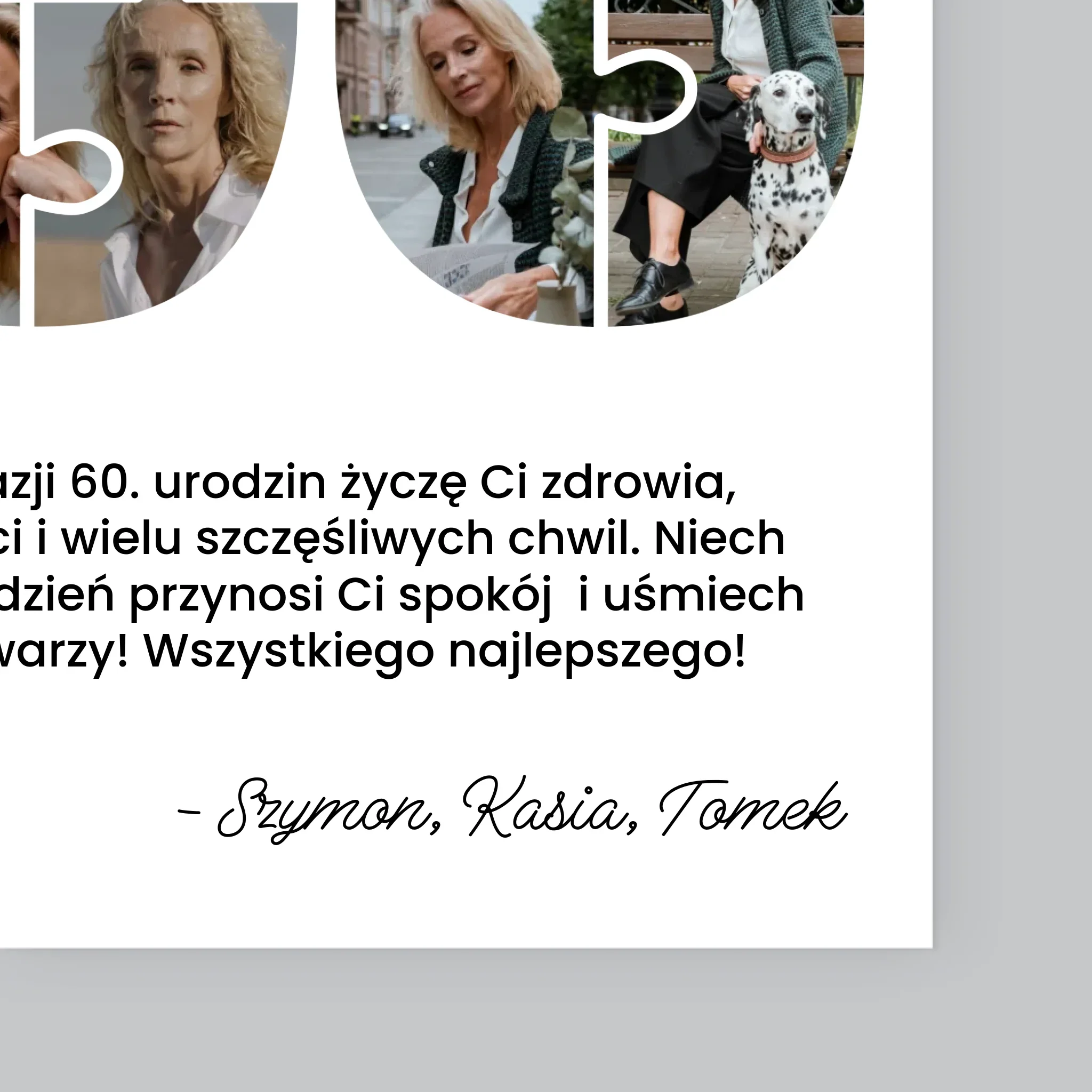 Kształt Ze Zdjęć: 60 Urodziny Puzzle - Wydruk Obramowany - Image 11