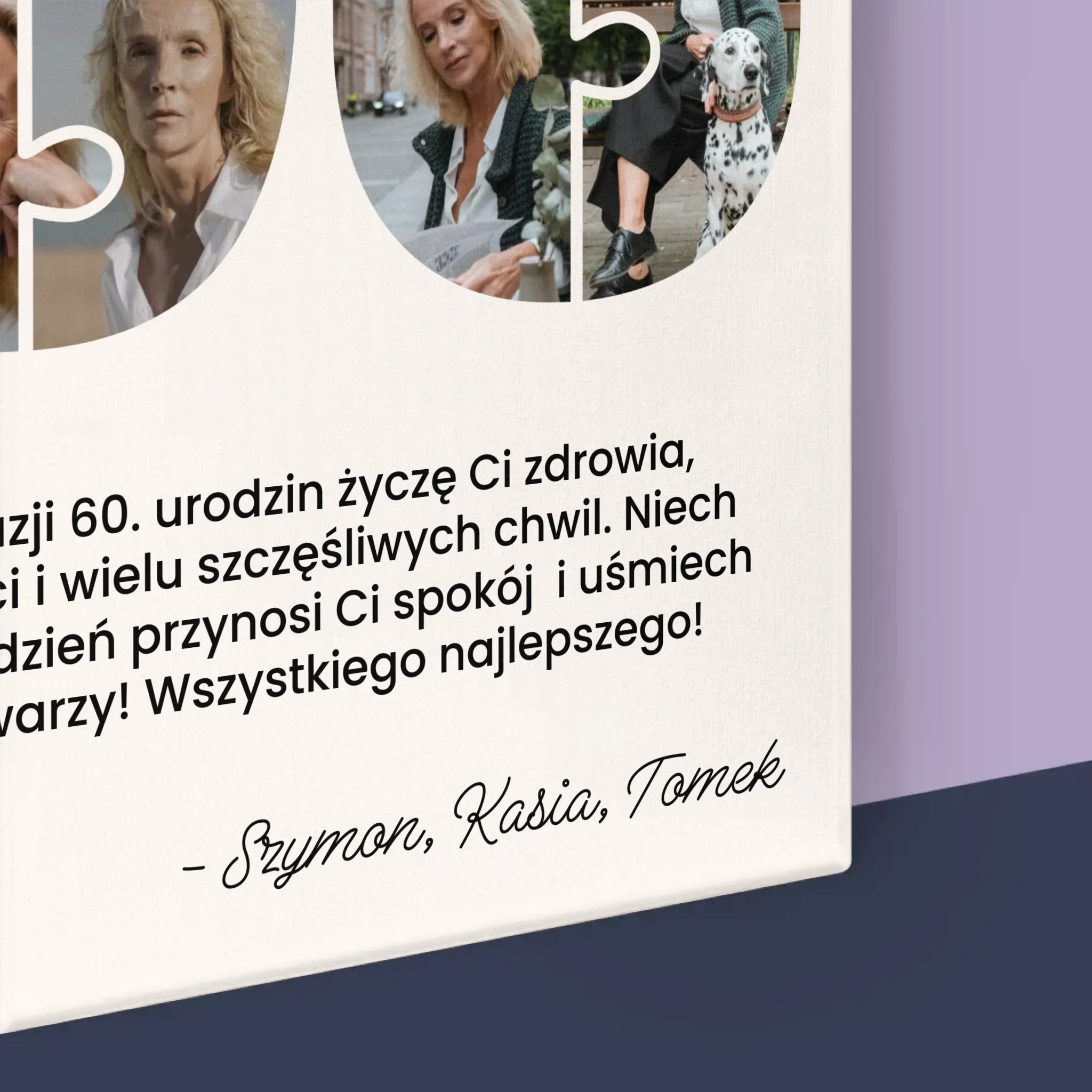 Kształt Ze Zdjęć: 60 Urodziny Puzzle - Wydruk Obramowany - Image 17