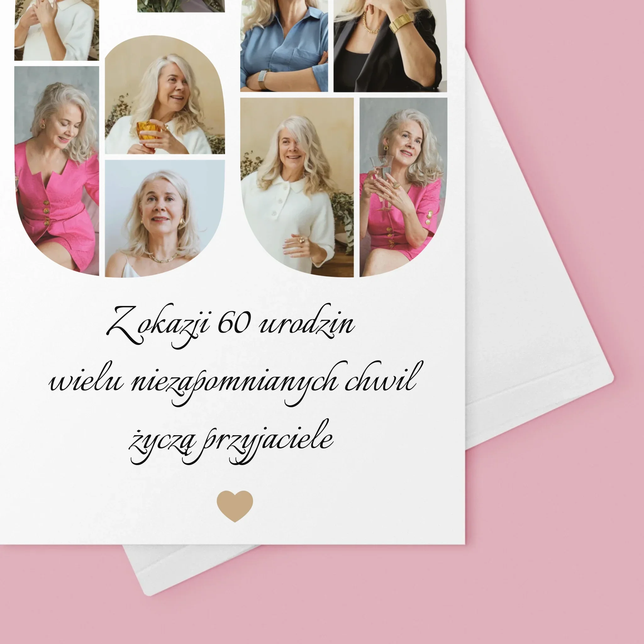 Kształt Ze Zdjęć: 60 Urodziny Życzenia - Kartka z Życzeniami - Image 4