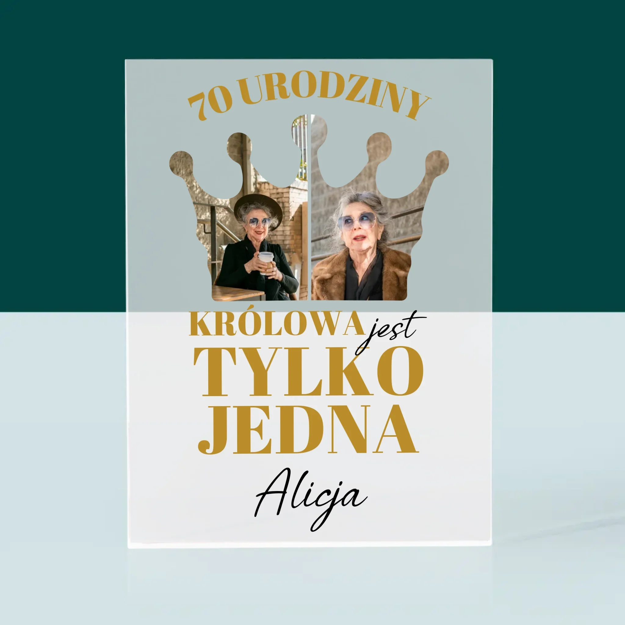 Kształt Ze Zdjęć: 70 Urodziny Królowa - Blok Akrylowy z Nadrukiem - Image 3