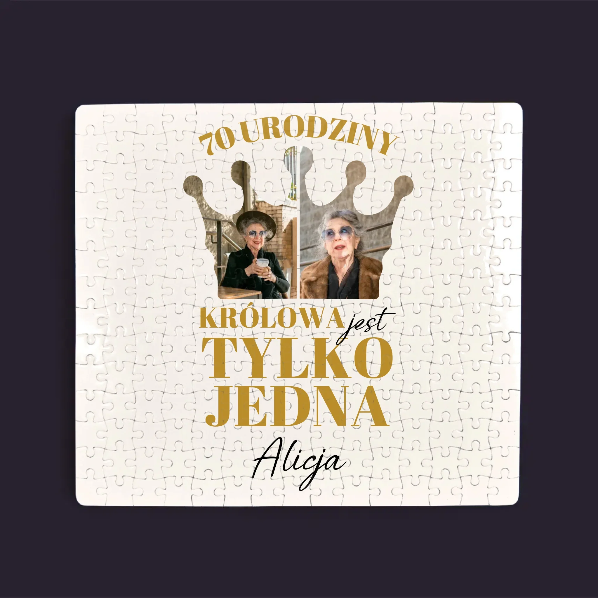 Kształt Ze Zdjęć: 70 Urodziny Królowa - Personalizowane Puzzle - Image 3