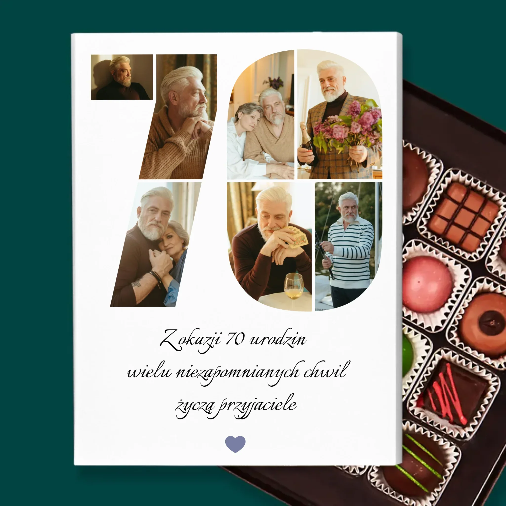 Kształt Ze Zdjęć: 70 Urodziny Życzenia - Personalizowane Praliny - Image 2
