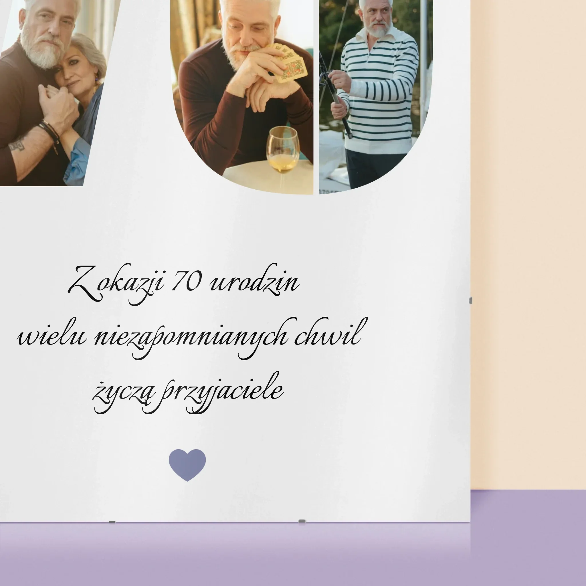 Kształt Ze Zdjęć: 70 Urodziny Życzenia - Personalizowany Plakat - Image 2