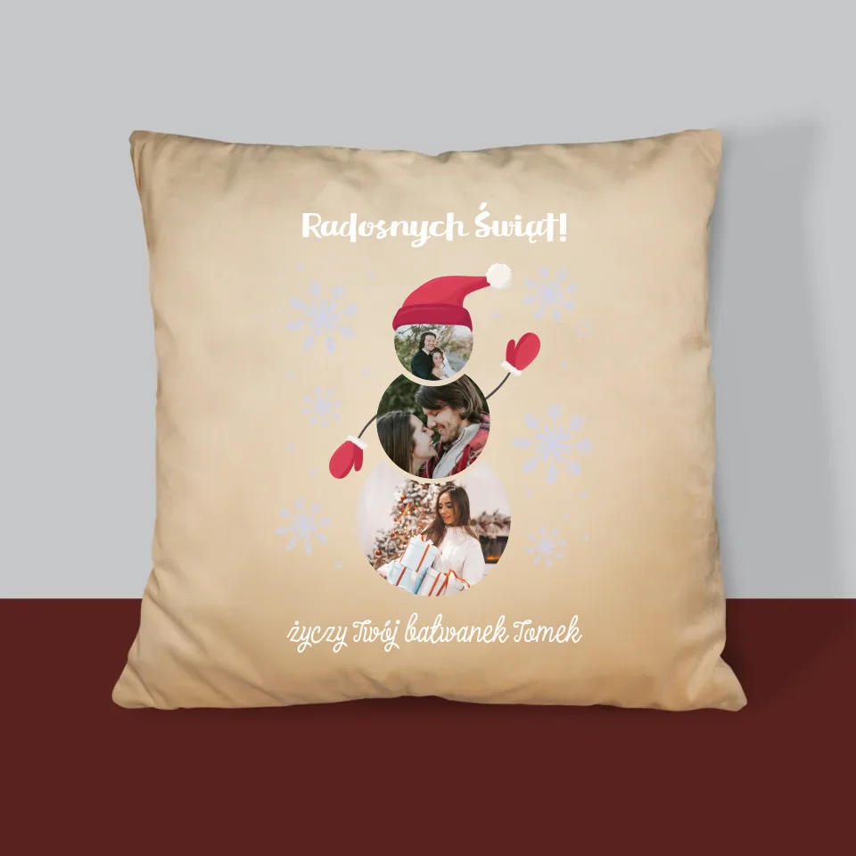 Kształt Ze Zdjęć: Bałwanek - Poduszka z Nadrukiem - Image 4