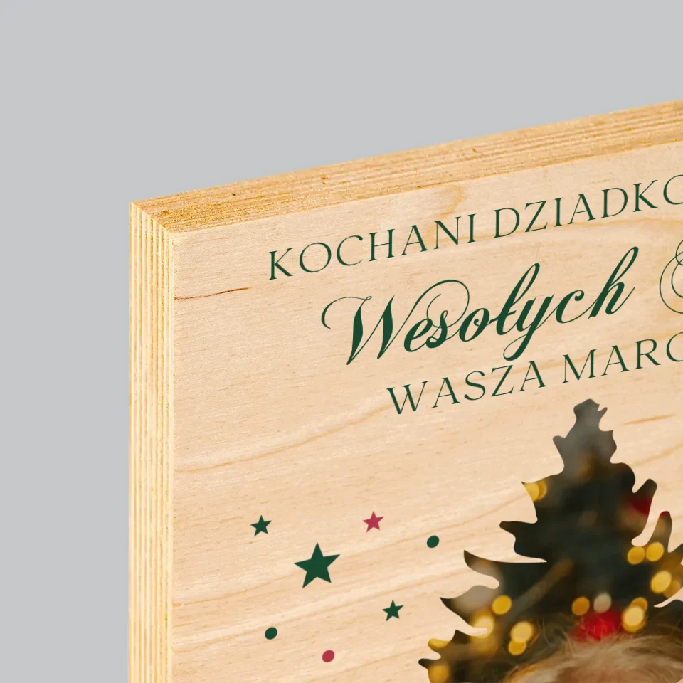 Kształt Ze Zdjęć: Choinka Święta - Wydruk Na Drewnie - Image 4