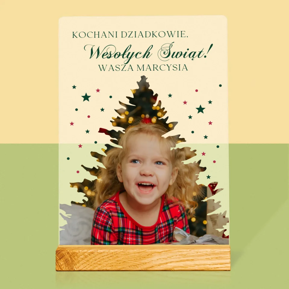 Kształt Ze Zdjęć: Choinka Święta - Wydruk Na Szkle Akrylowym - Image 3