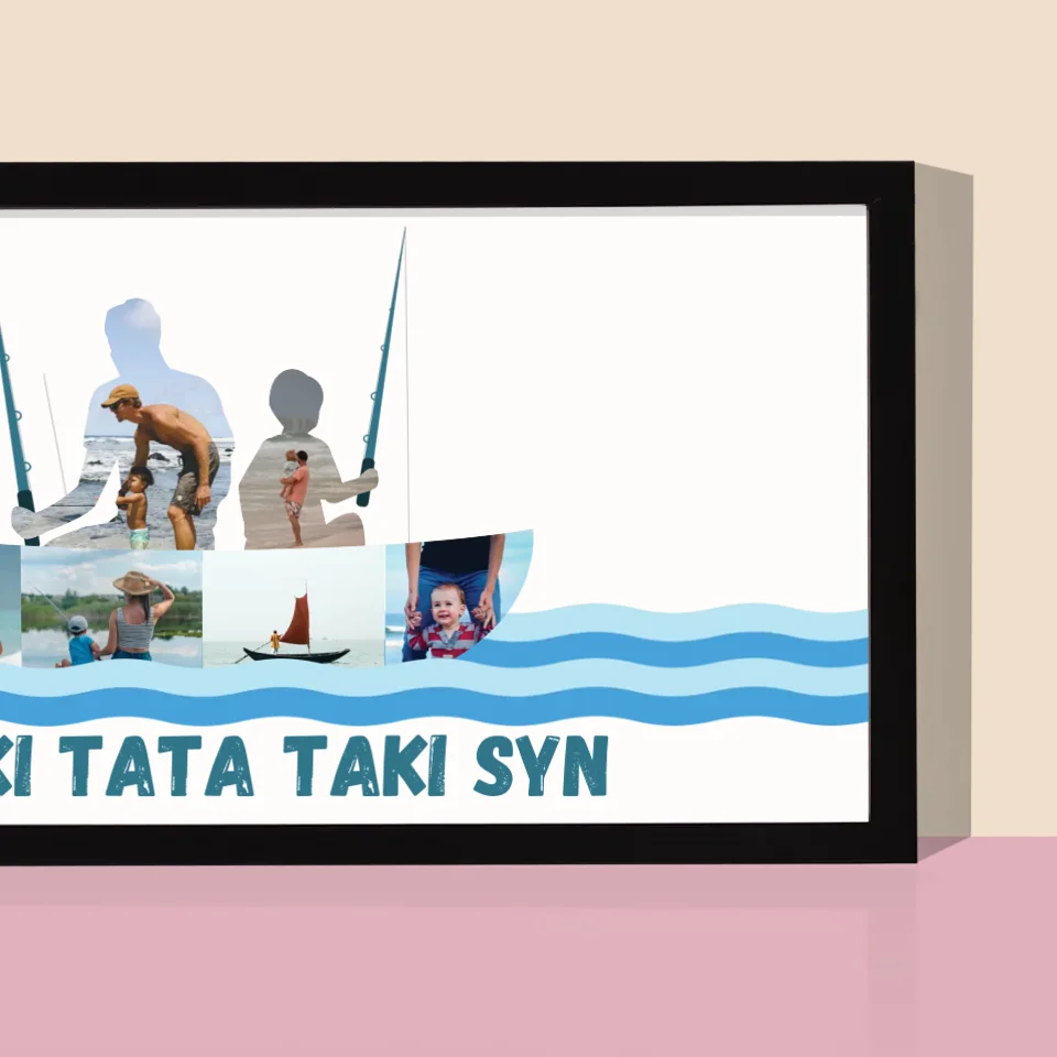 Kształt Ze Zdjęć: Jaki Tata Taki Syn - Wydruk Obramowany 20x40 - Image 2
