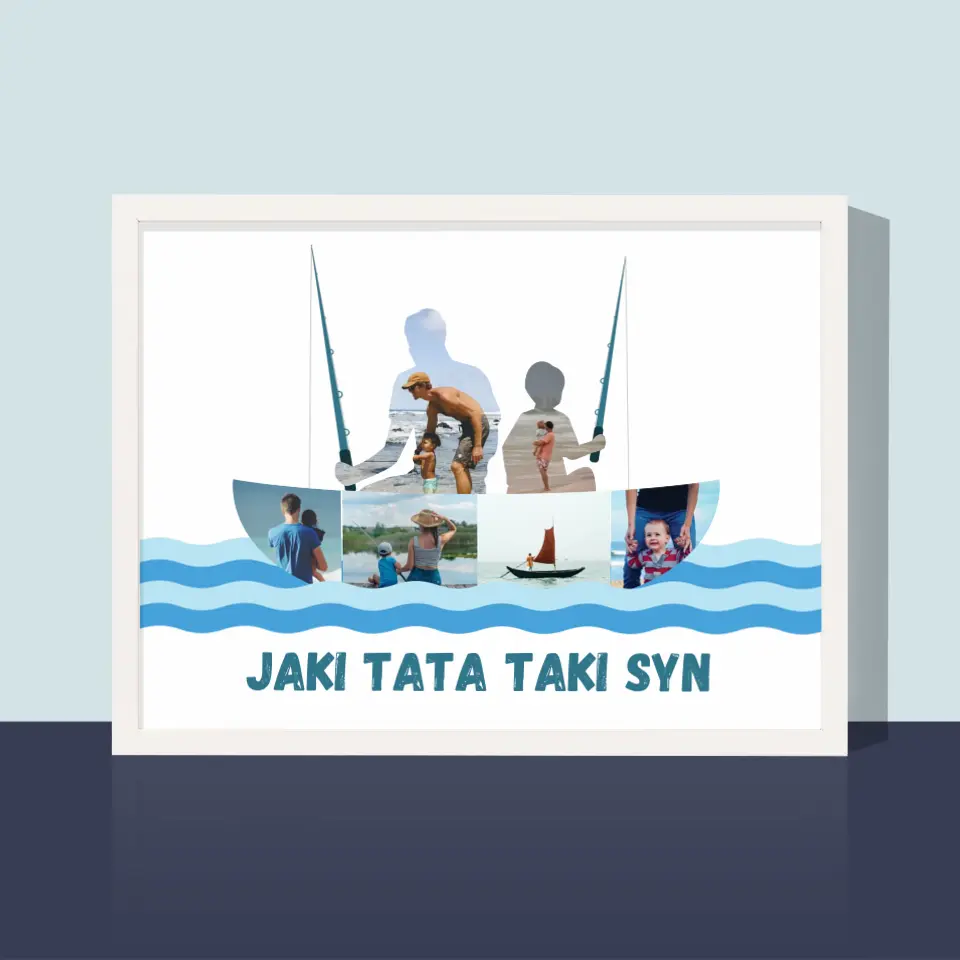 Kształt Ze Zdjęć: Jaki Tata Taki Syn - Wydruk Obramowany 30x40 - Image 4