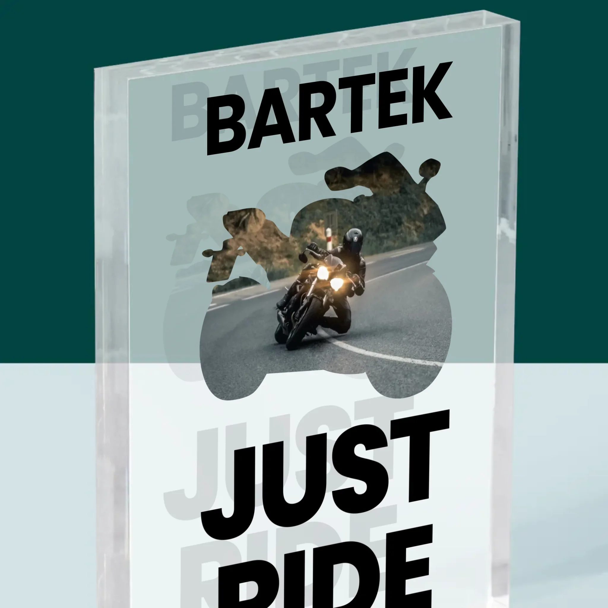 Kształt Ze Zdjęć: Just Ride - Blok Akrylowy z Nadrukiem - Image 2