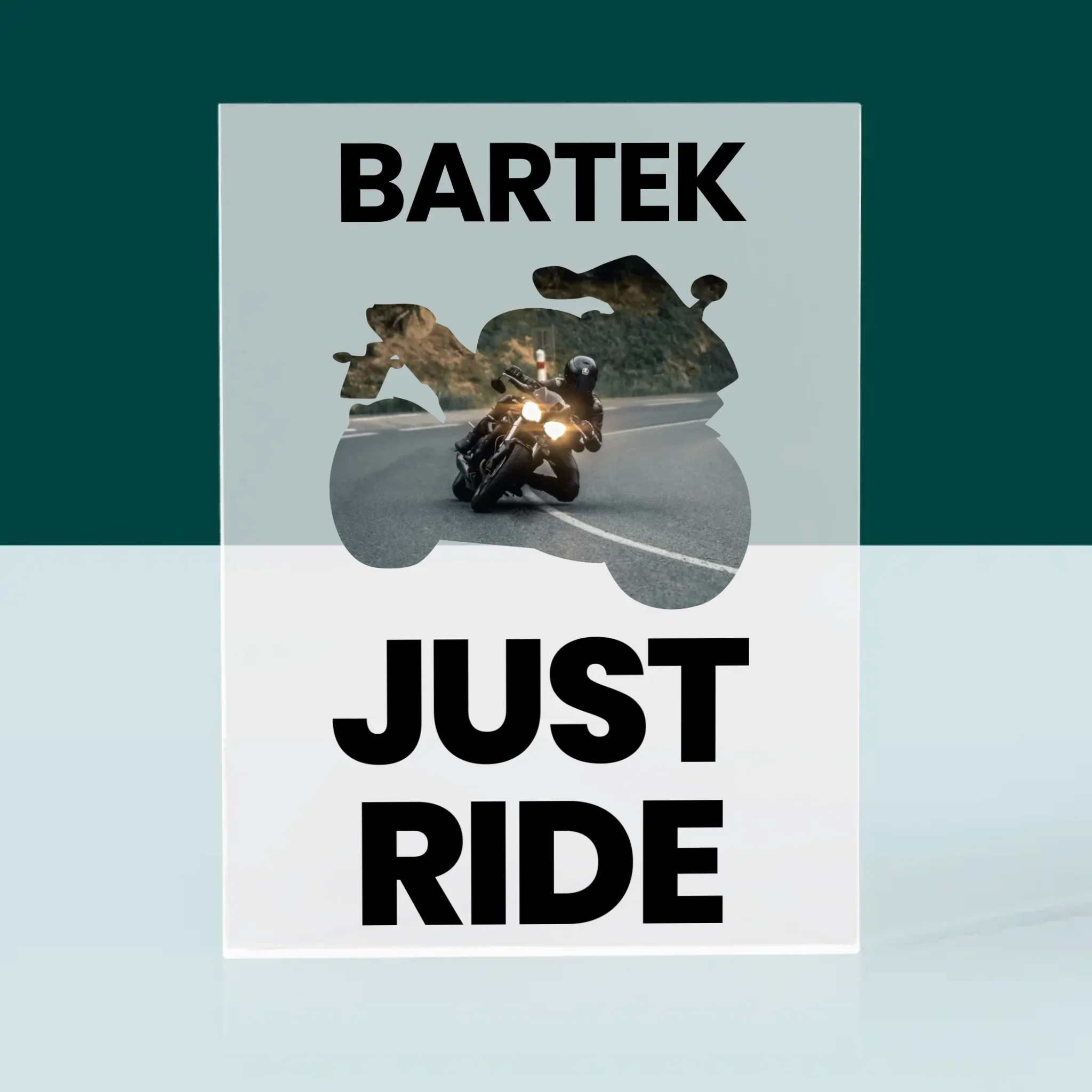 Kształt Ze Zdjęć: Just Ride - Blok Akrylowy z Nadrukiem - Image 3
