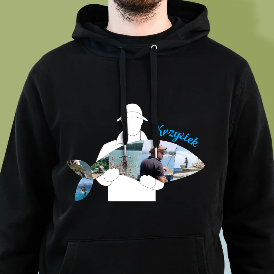 Kształt Ze Zdjęć: Każda Rybka - Bluza Męska z Kapturem - Image 6