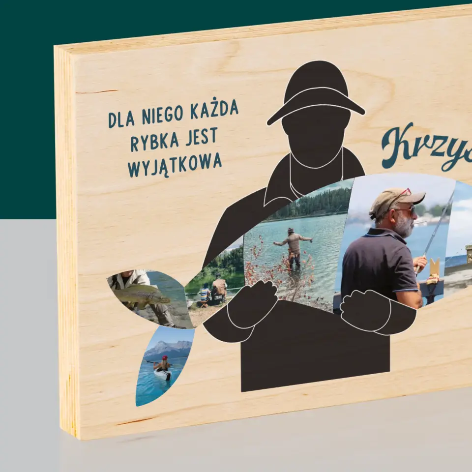 Kształt Ze Zdjęć: Każda Rybka - Wydruk Na Drewnie - Image 2