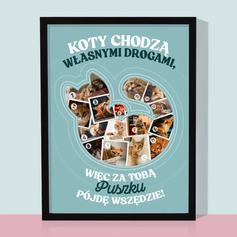 Kształt Ze Zdjęć: Kot - Wydruk Obramowany - Image 5