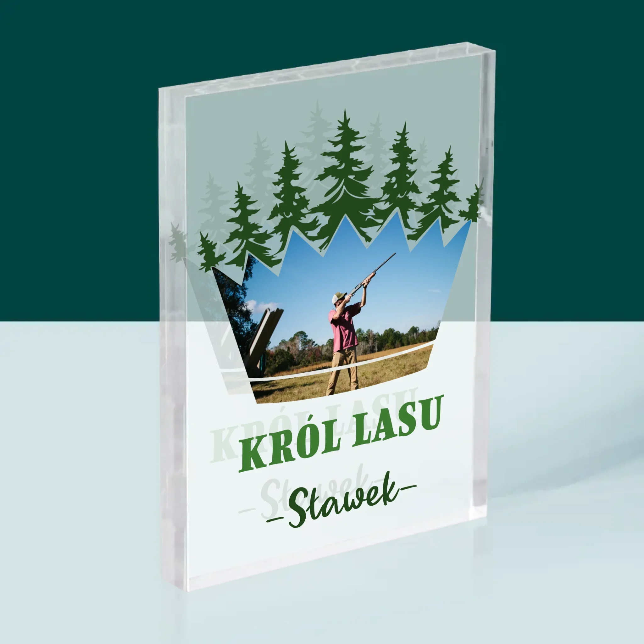 Kształt Ze Zdjęć: Król Lasu - Blok Akrylowy z Nadrukiem