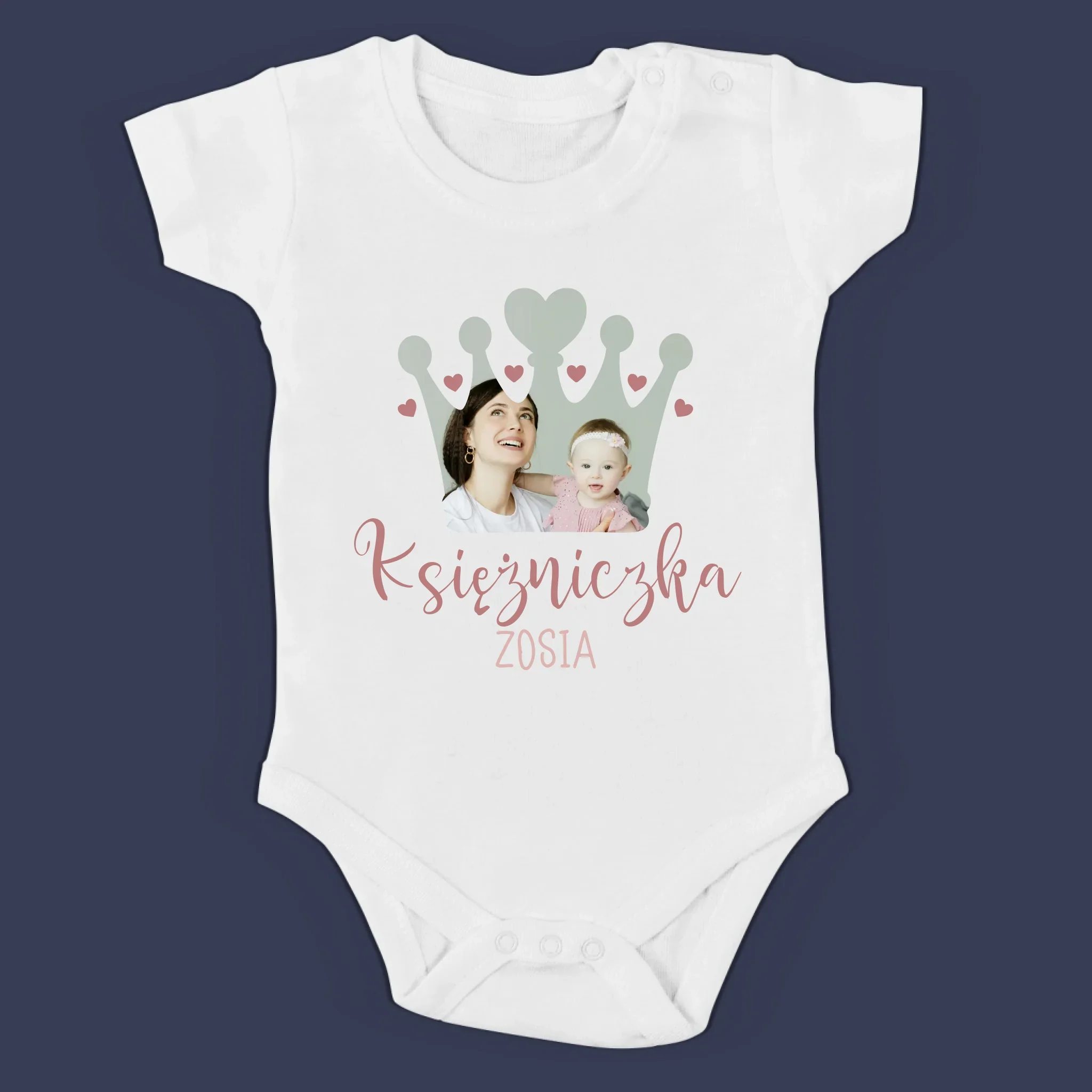 Kształt Ze Zdjęć: Królowa, Księżniczka - Zestaw Koszulka Damska i Body Niemowlęce - Image 4