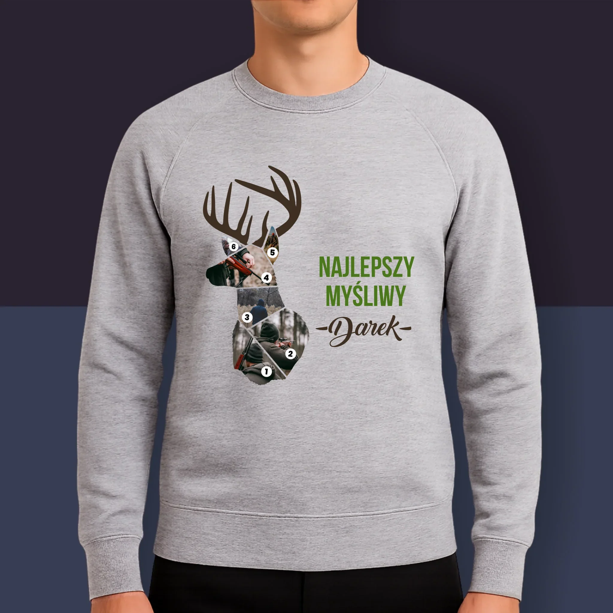 Kształt Ze Zdjęć: Najlepszy Myśliwy - Bluza Męska Z Kapturem - Image 9