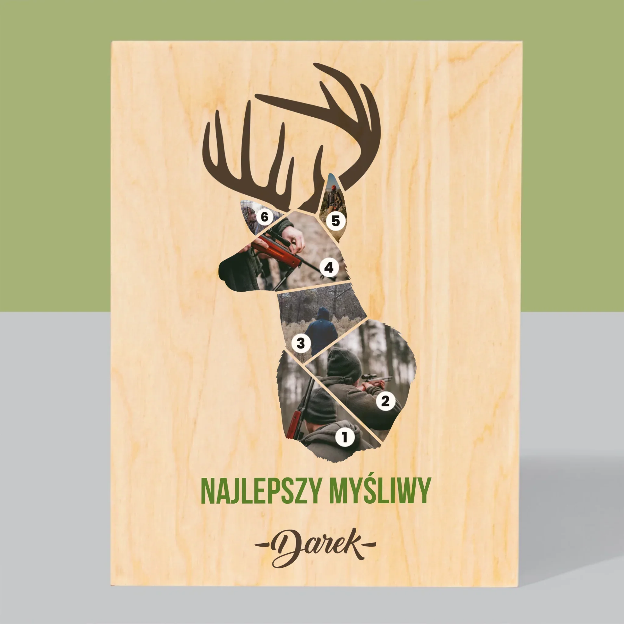 Kształt Ze Zdjęć: Najlepszy Myśliwy - Wydruk Na Drewnie - Image 3