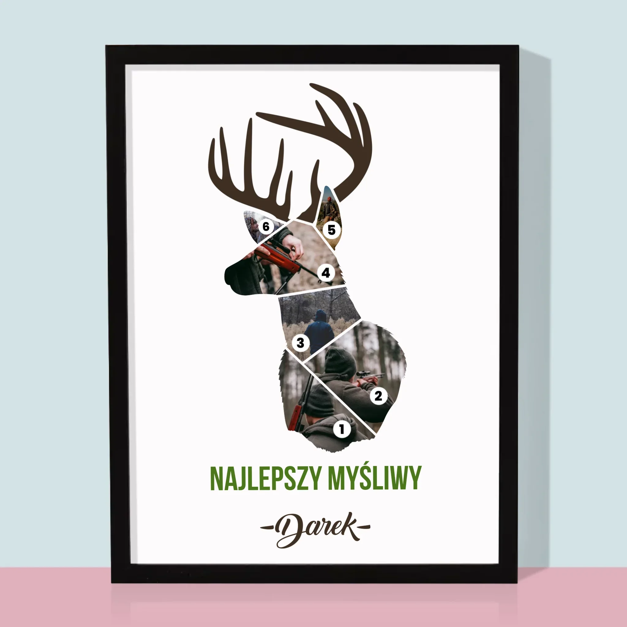 Kształt Ze Zdjęć: Najlepszy Myśliwy - Wydruk Obramowany