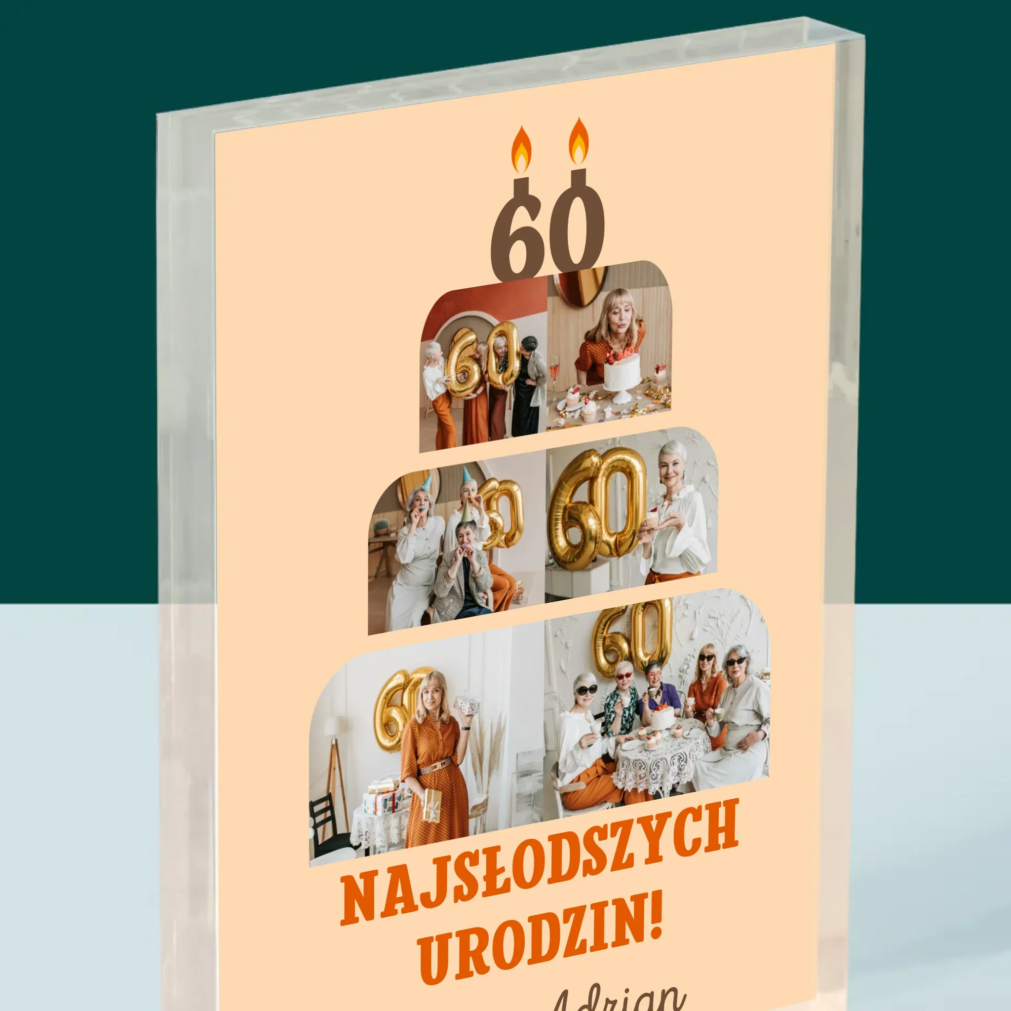 Kształt Ze Zdjęć: Najsłodszych Urodzin - Blok Akrylowy z Nadrukiem - Image 2