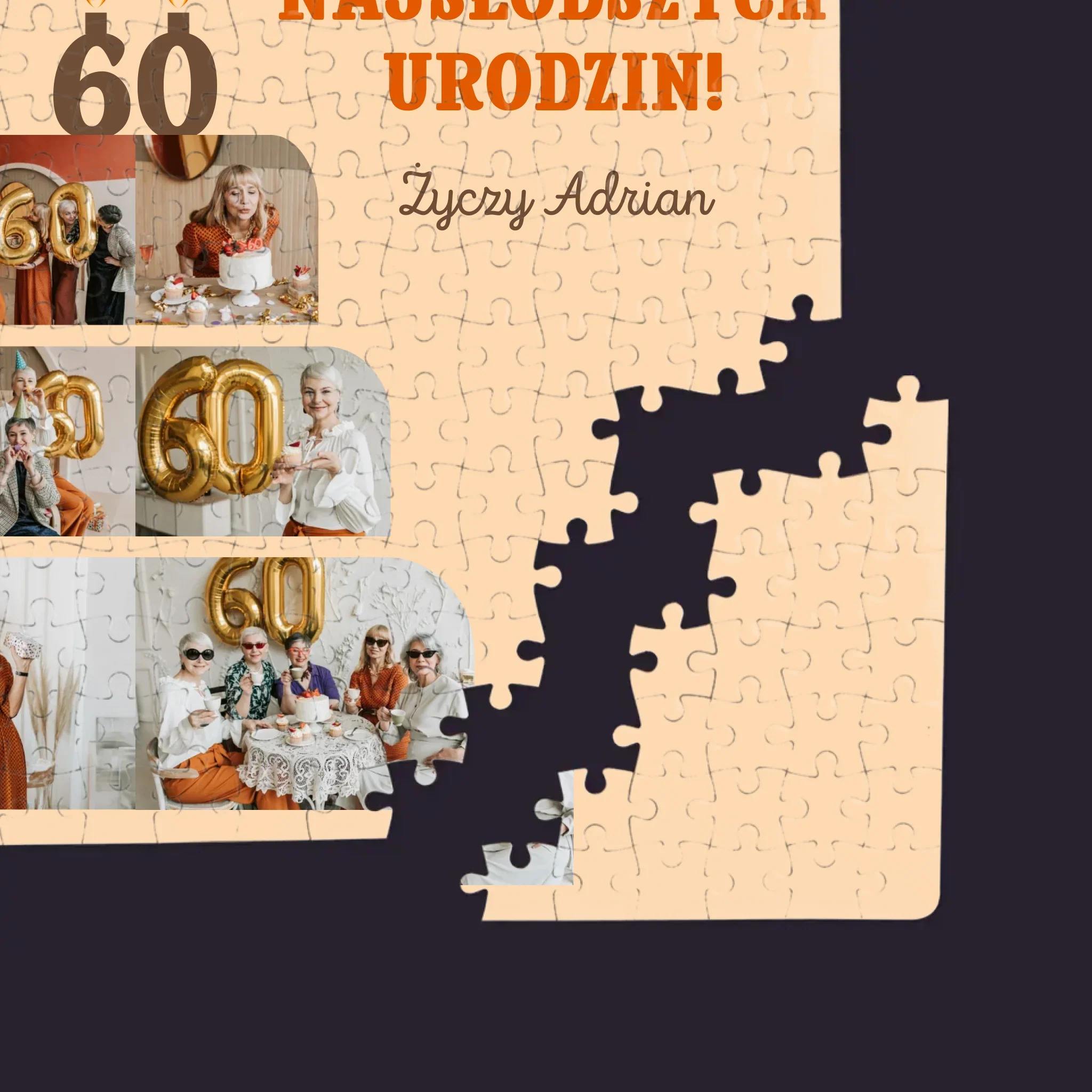 Kształt Ze Zdjęć: Najsłodszych Urodzin - Personalizowane Puzzle - Image 2