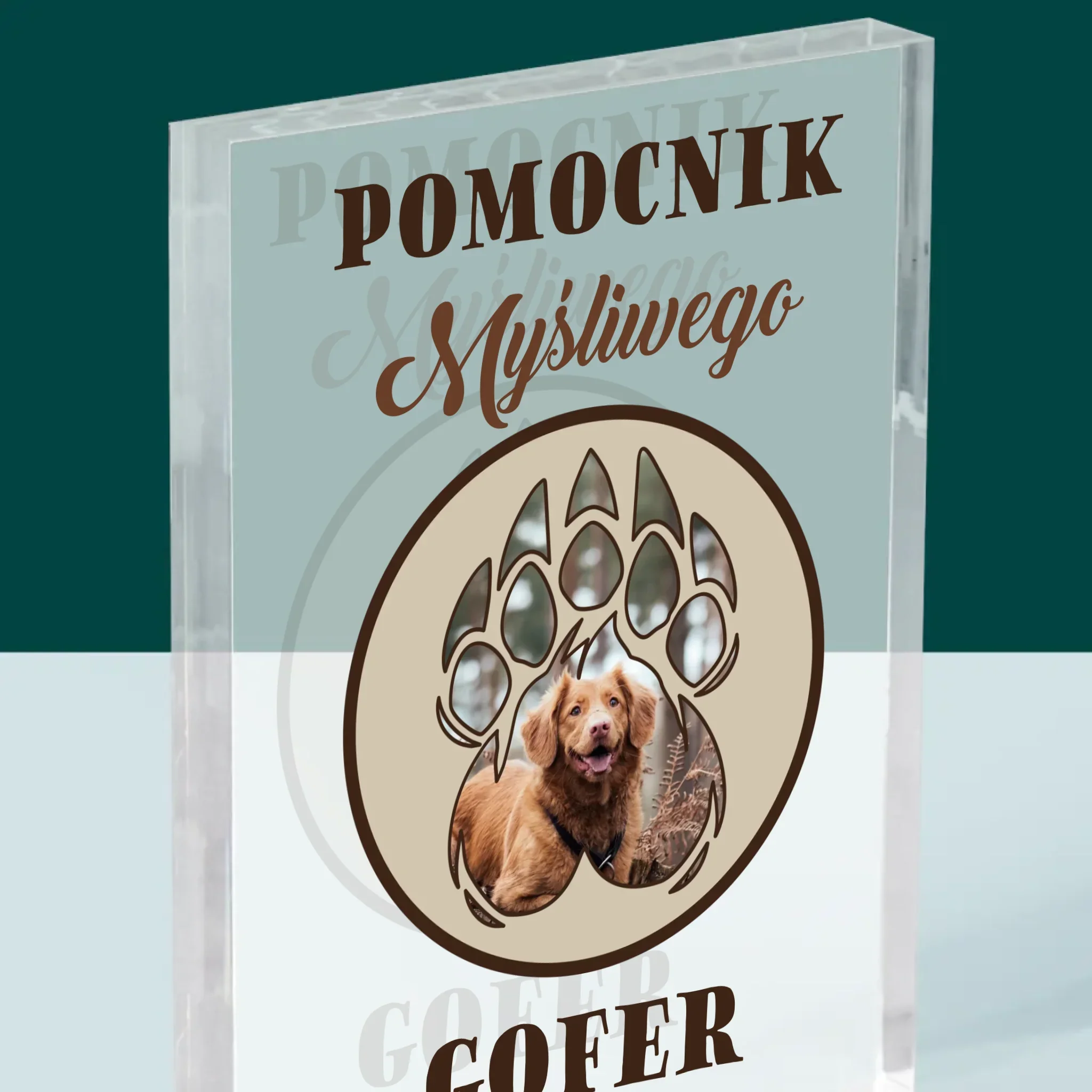 Kształt Ze Zdjęć: Pomocnik Myśliwego - Blok Akrylowy z Nadrukiem - Image 2
