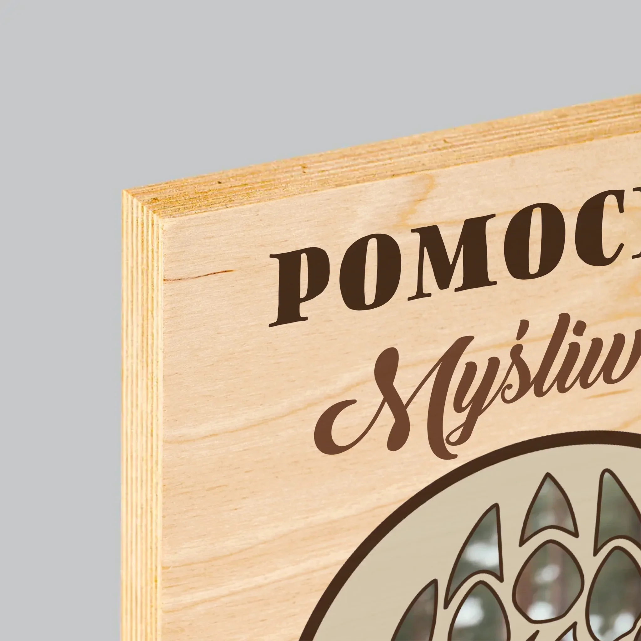 Kształt Ze Zdjęć: Pomocnik Myśliwego - Wydruk Na Drewnie - Image 4