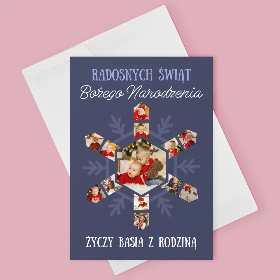 Kształt Ze Zdjęć: Śnieżynka - Kartka Z Życzeniami - Image 3