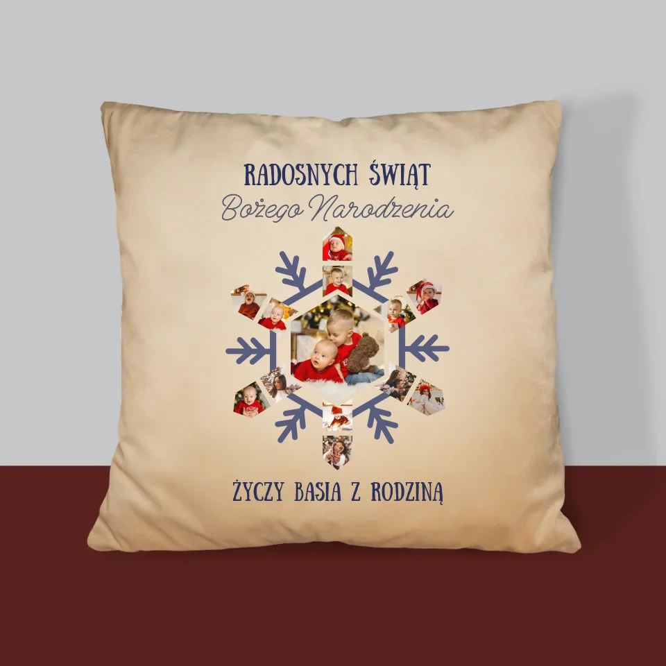 Kształt Ze Zdjęć: Śnieżynka - Poduszka z Nadrukiem - Image 4