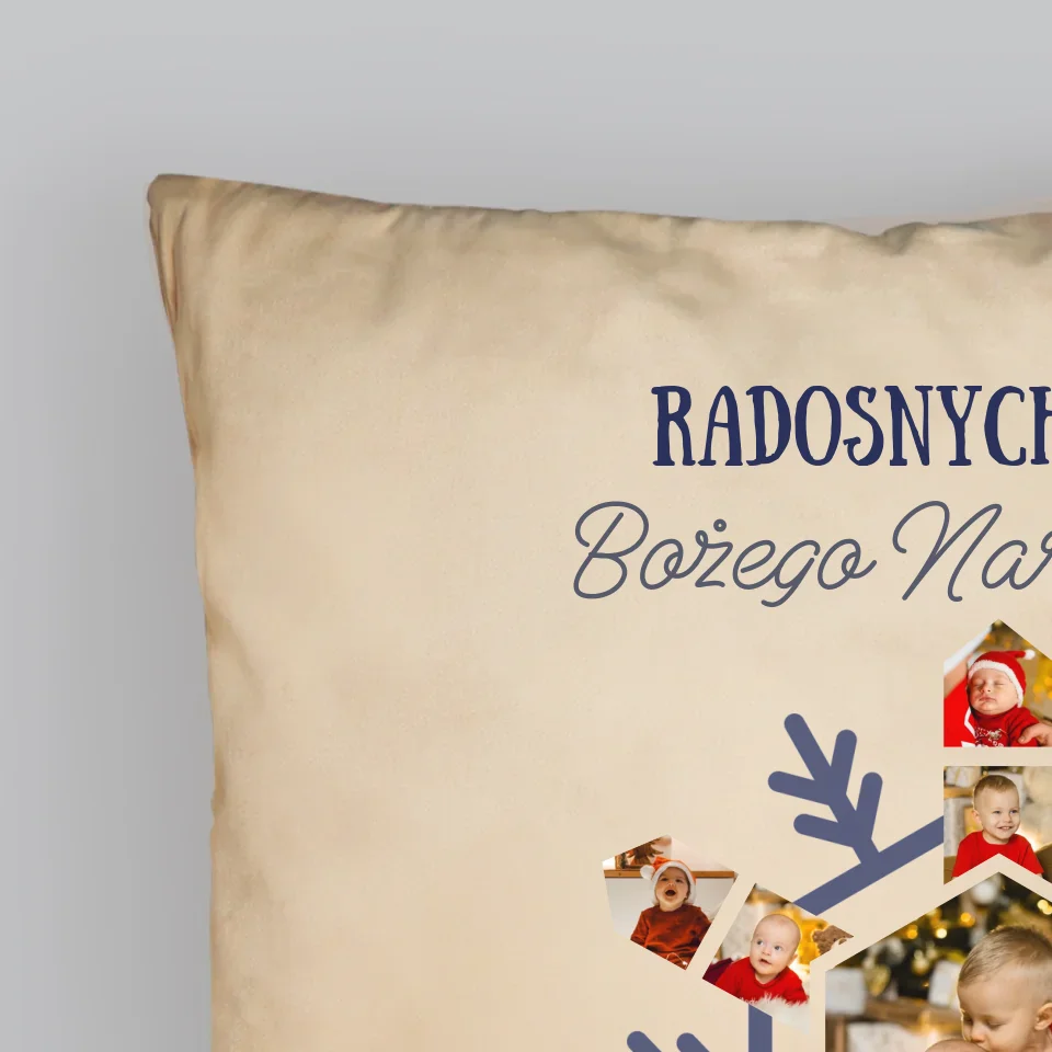 Kształt Ze Zdjęć: Śnieżynka - Poduszka z Nadrukiem - Image 5