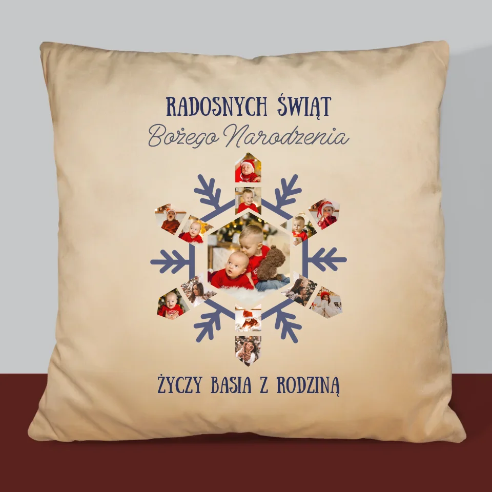 Kształt Ze Zdjęć: Śnieżynka - Poduszka z Nadrukiem - Image 6
