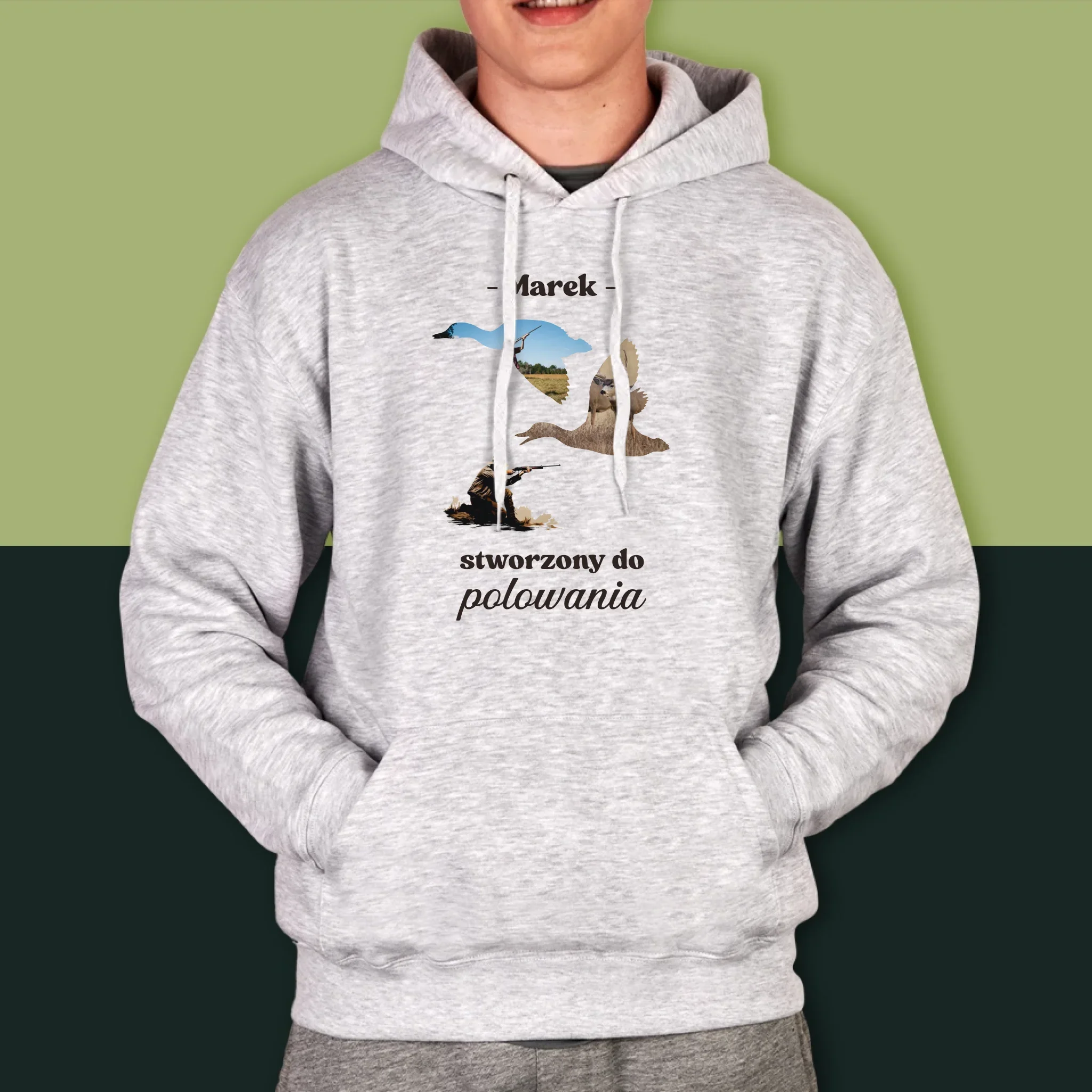 Kształt Ze Zdjęć: Stworzony Do Polowania - Bluza Męska Z Kapturem - Image 5