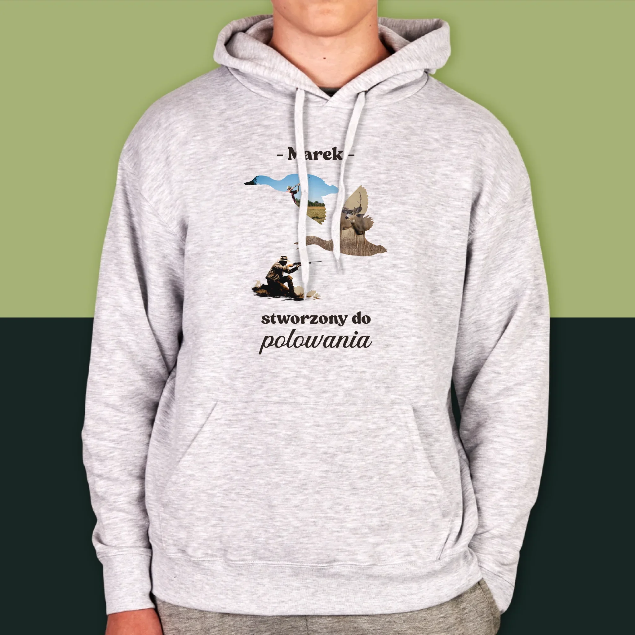 Kształt Ze Zdjęć: Stworzony Do Polowania - Bluza Męska Z Kapturem - Image 8