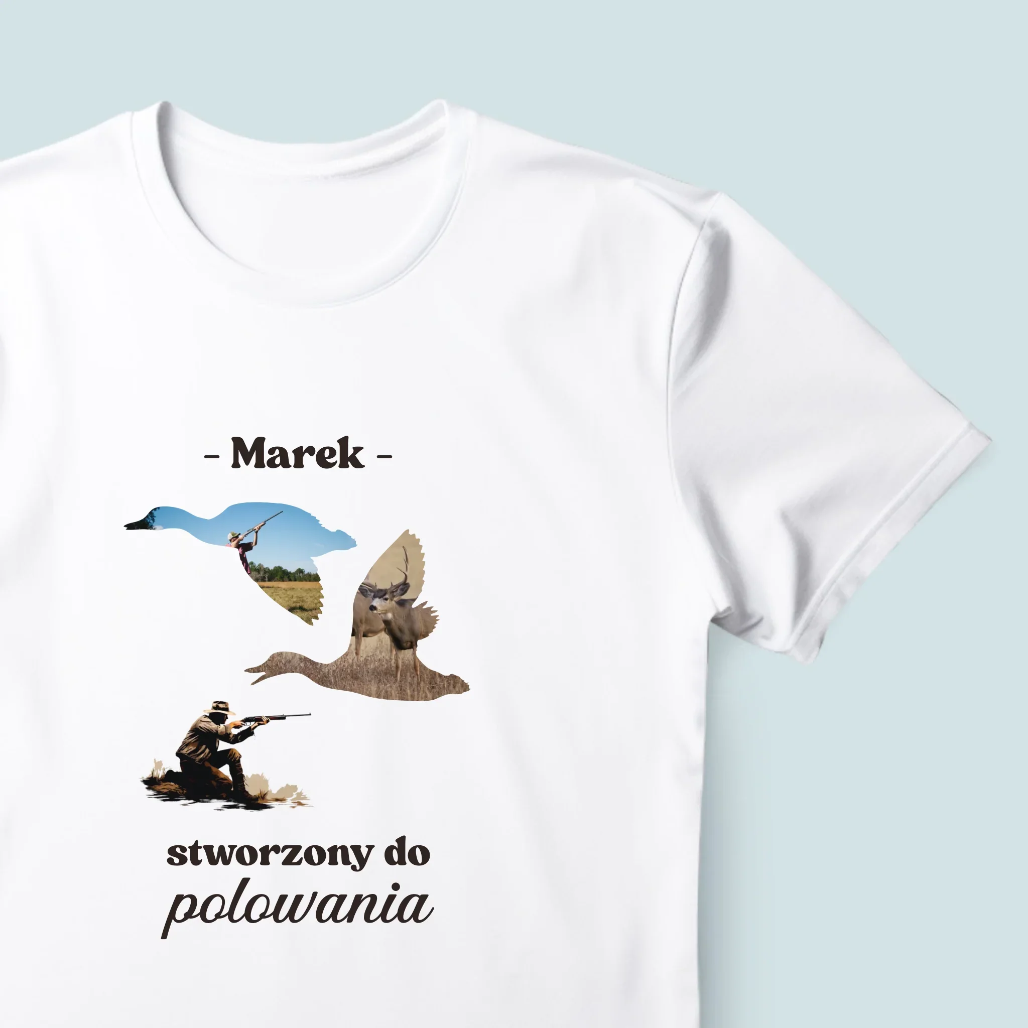 Kształt Ze Zdjęć: Stworzony Do Polowania - Koszulka Męska z Nadrukiem - Image 4