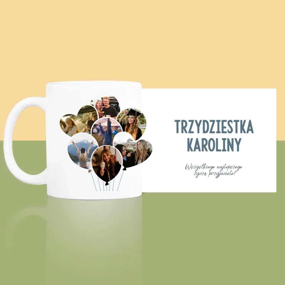 Kształt Ze Zdjęć: Trzydziestka Balony - Kubek z Nadrukiem - Image 4