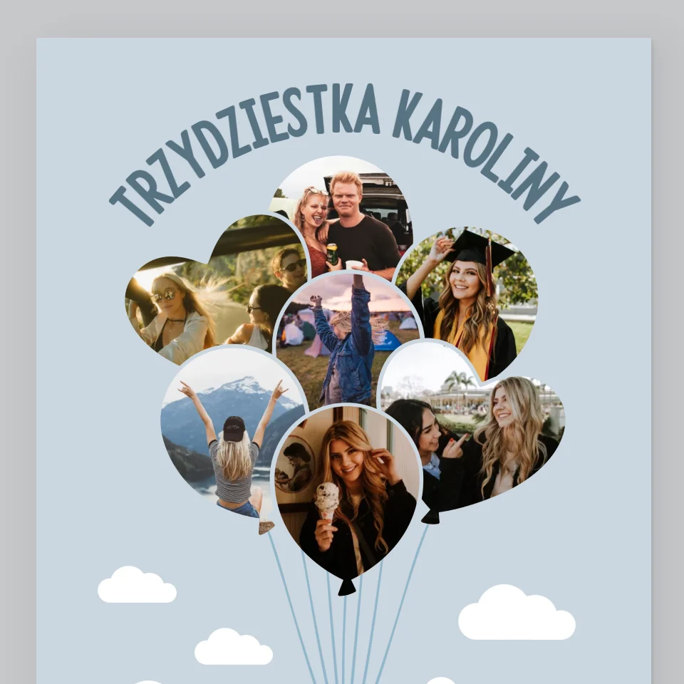 Kształt Ze Zdjęć: Trzydziestka Balony - Wydruk Obramowany - Image 9