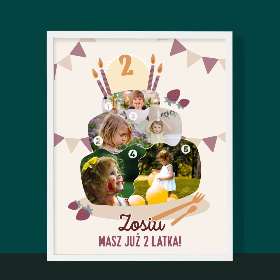 Kształt Ze Zdjęć: Urodzinowy Tort - Wydruk Obramowany - Image 10