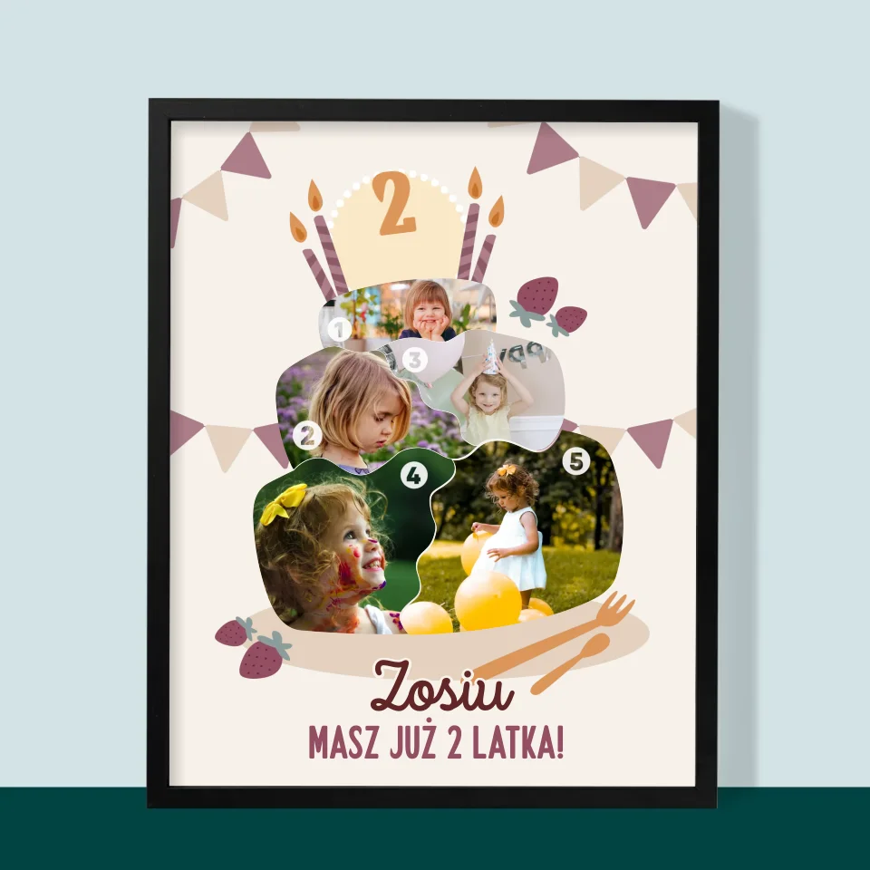 Kształt Ze Zdjęć: Urodzinowy Tort - Wydruk Obramowany - Image 9