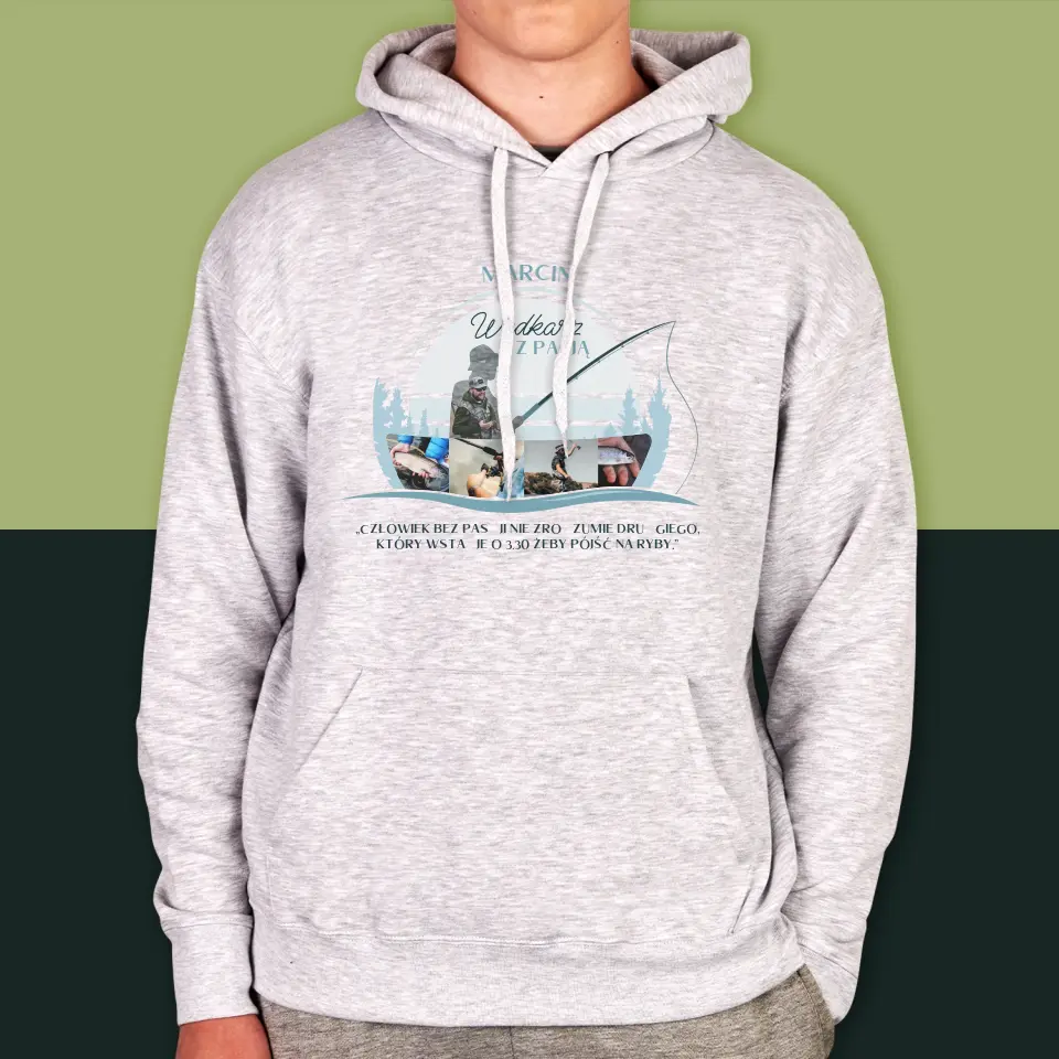 Kształt Ze Zdjęć: Wędkarz z Pasją - Bluza Męska z Kapturem - Image 5