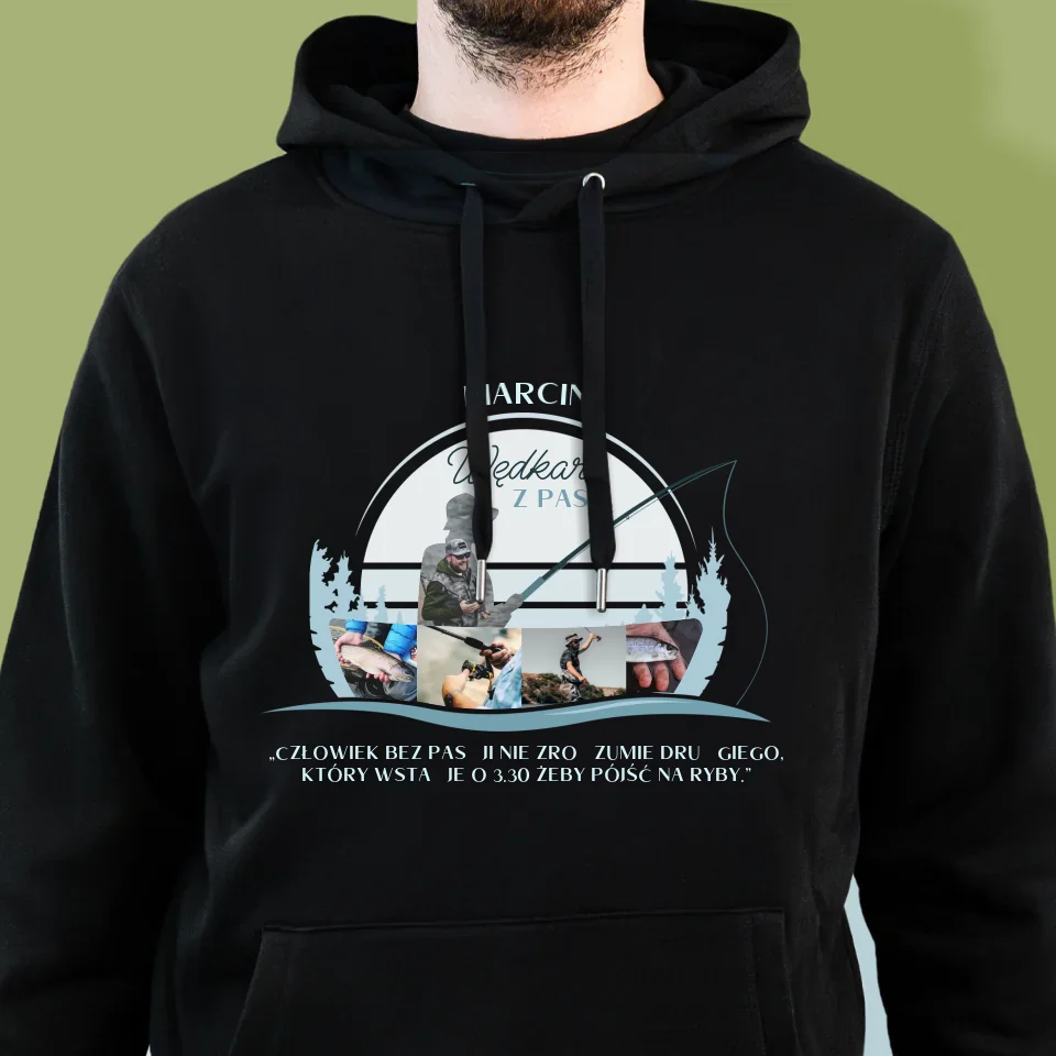 Kształt Ze Zdjęć: Wędkarz z Pasją - Bluza Męska z Kapturem - Image 6
