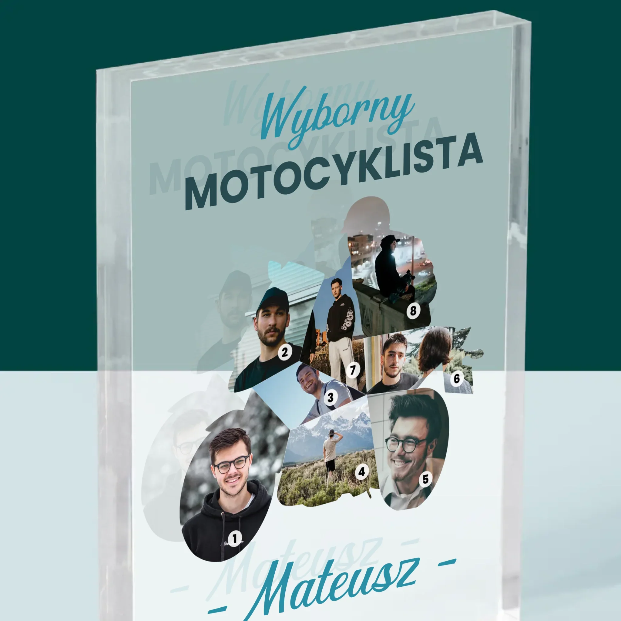 Kształt Ze Zdjęć: Wyborny Motocyklista - Blok Akrylowy z Nadrukiem - Image 2