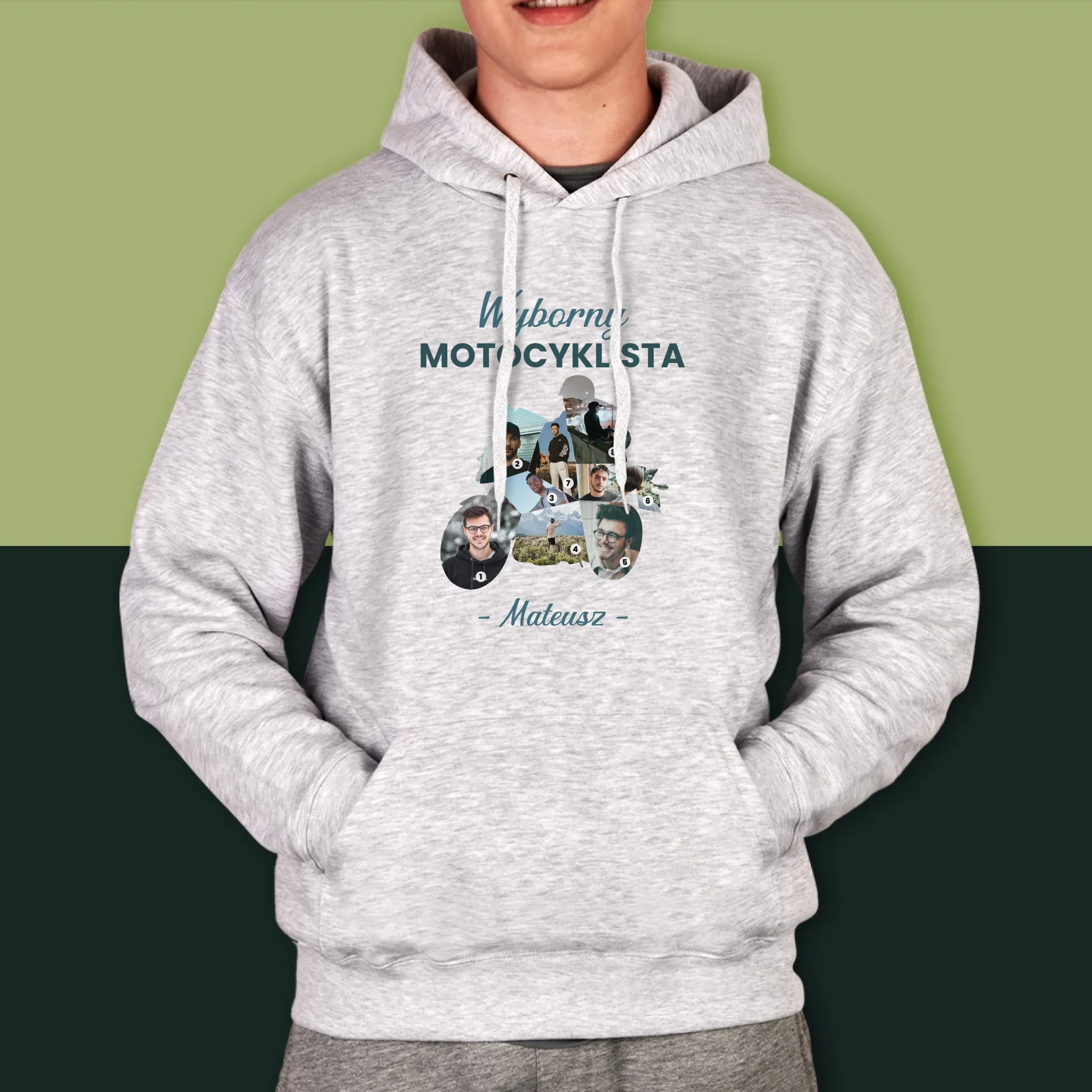 Kształt Ze Zdjęć: Wyborny Motocyklista - Bluza Męska Z Kapturem - Image 5