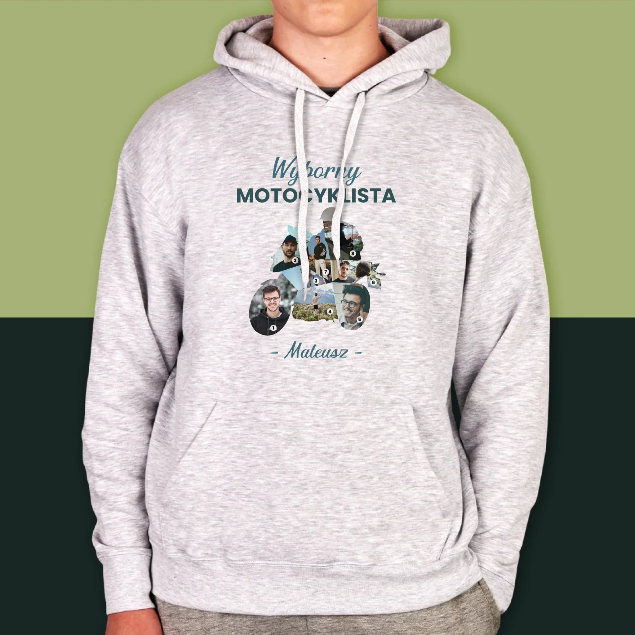 Kształt Ze Zdjęć: Wyborny Motocyklista - Bluza Męska Z Kapturem - Image 8