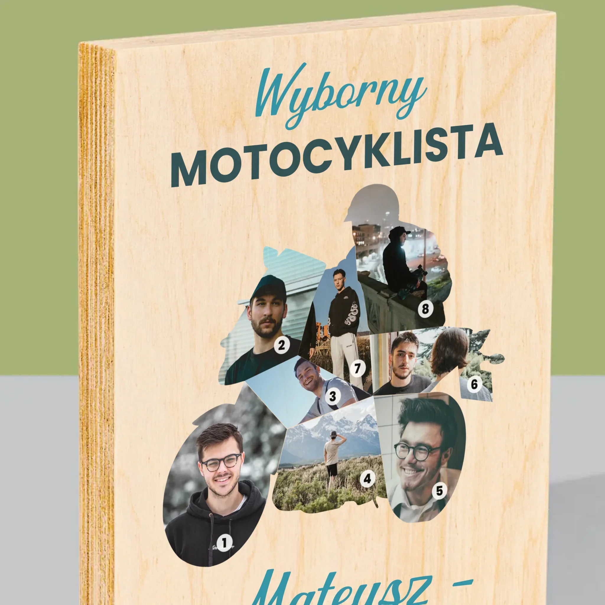 Kształt Ze Zdjęć: Wyborny Motocyklista - Wydruk Na Drewnie - Image 2